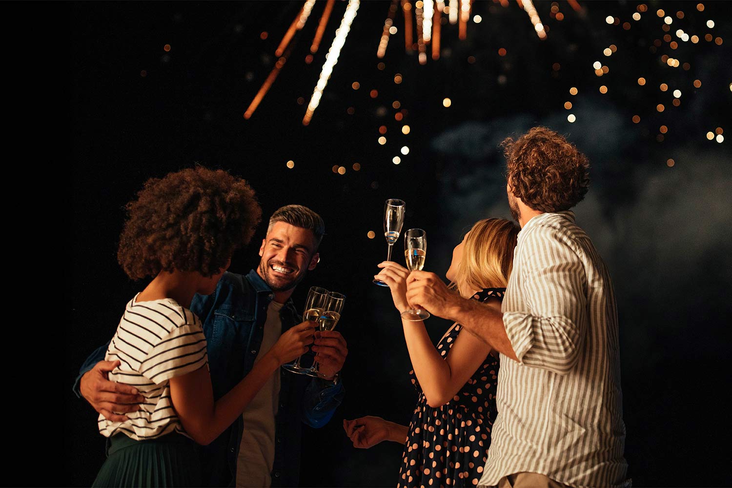 Fogo de artifício no Porto, sobre a Ponte de D. Luis.